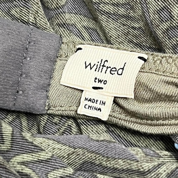 𝅺wilfred‎ Artizia Dress Olive Green Tropical Print Open Back Size 2 - Picture 8 of 11